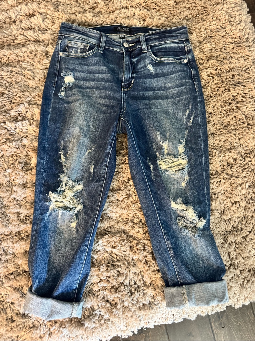 Judy Blue Distressed Women’s Ripped Boyfriend Jeans